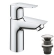 Одноважільний змішувач для раковини Grohe Start Edge S-Size + нажимний донний клапан (23898001)