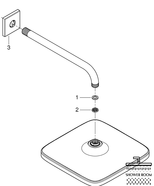 Душевая система Grohe Grohtherm SmartControl для ванной скрытого монтажа Tempesta Cube 250 UA26415SC6