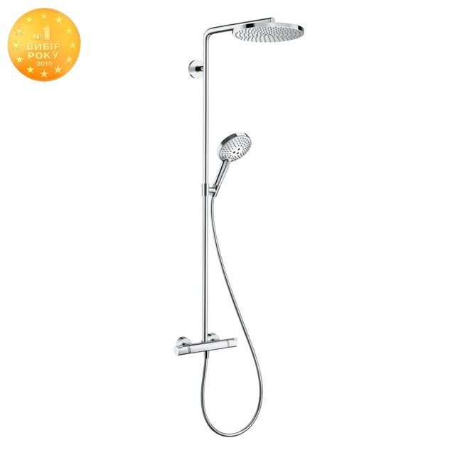 Душова система з термостатом, HANSGROHE Raindance Select S 27633000 Showerpipe 240 1jet P, хром