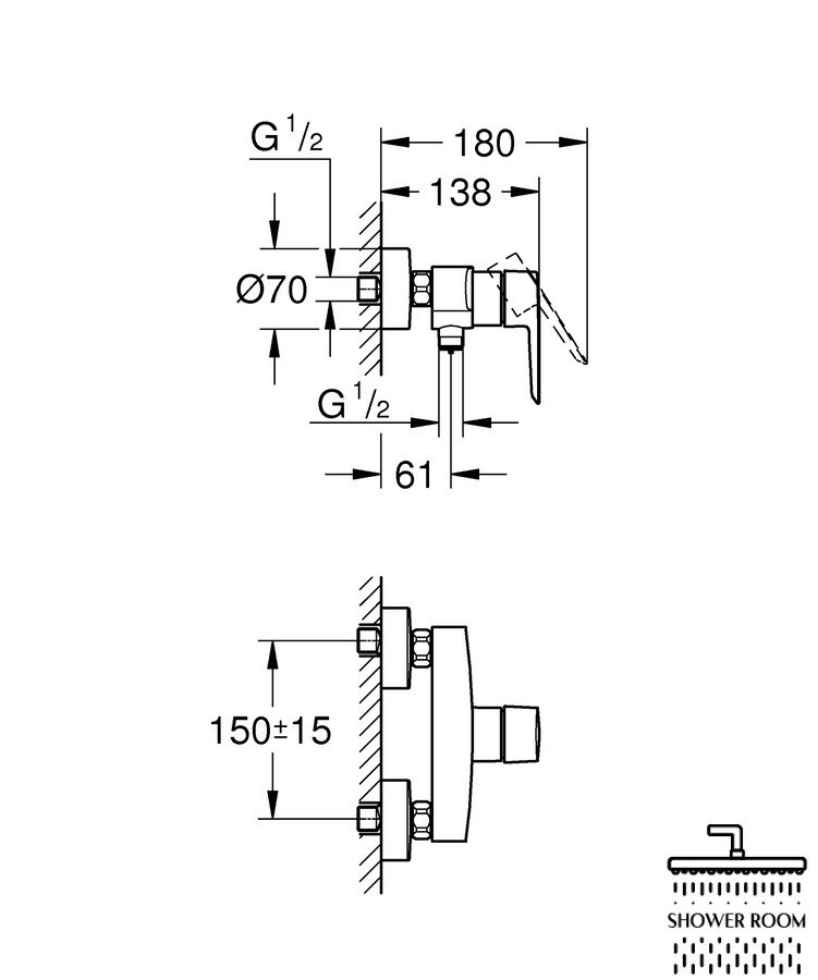 Смеситель для душа Grohe QuickFix Start 24208002