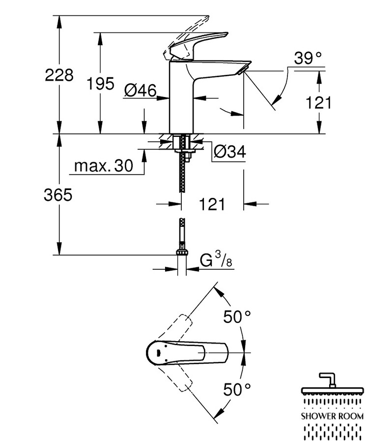 Змішувач для умивальника Grohe Eurosmart New M-Size, хром (23324003)