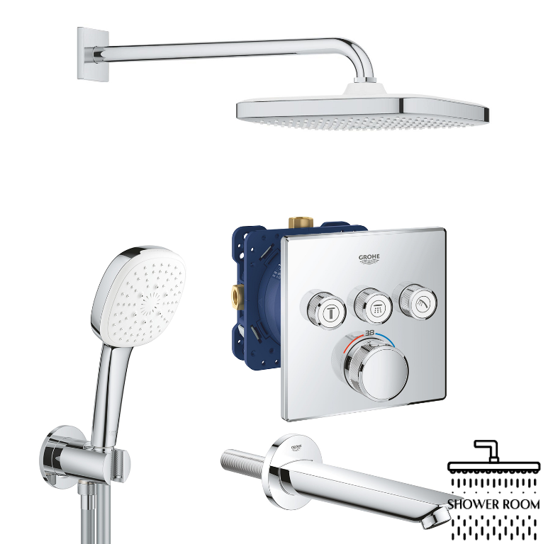 Душевая система Grohe Grohtherm SmartControl для ванной скрытого монтажа Tempesta Cube 250 UA26415SC6