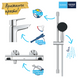 Комплект смесителей для душа с термостатом Grohe QuickFix Precision Flow&Start Edge ColdStart