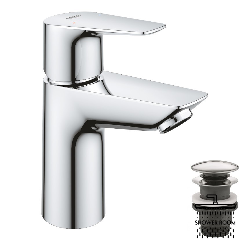 Однорычажный смеситель для раковины Grohe Start Edge S-Size + нажимной донный клапан (24199001)