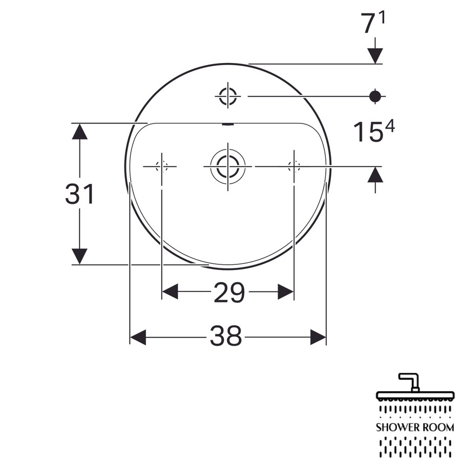 Умивальник на стільницю Geberit VariForm, 45 500.769.01.2