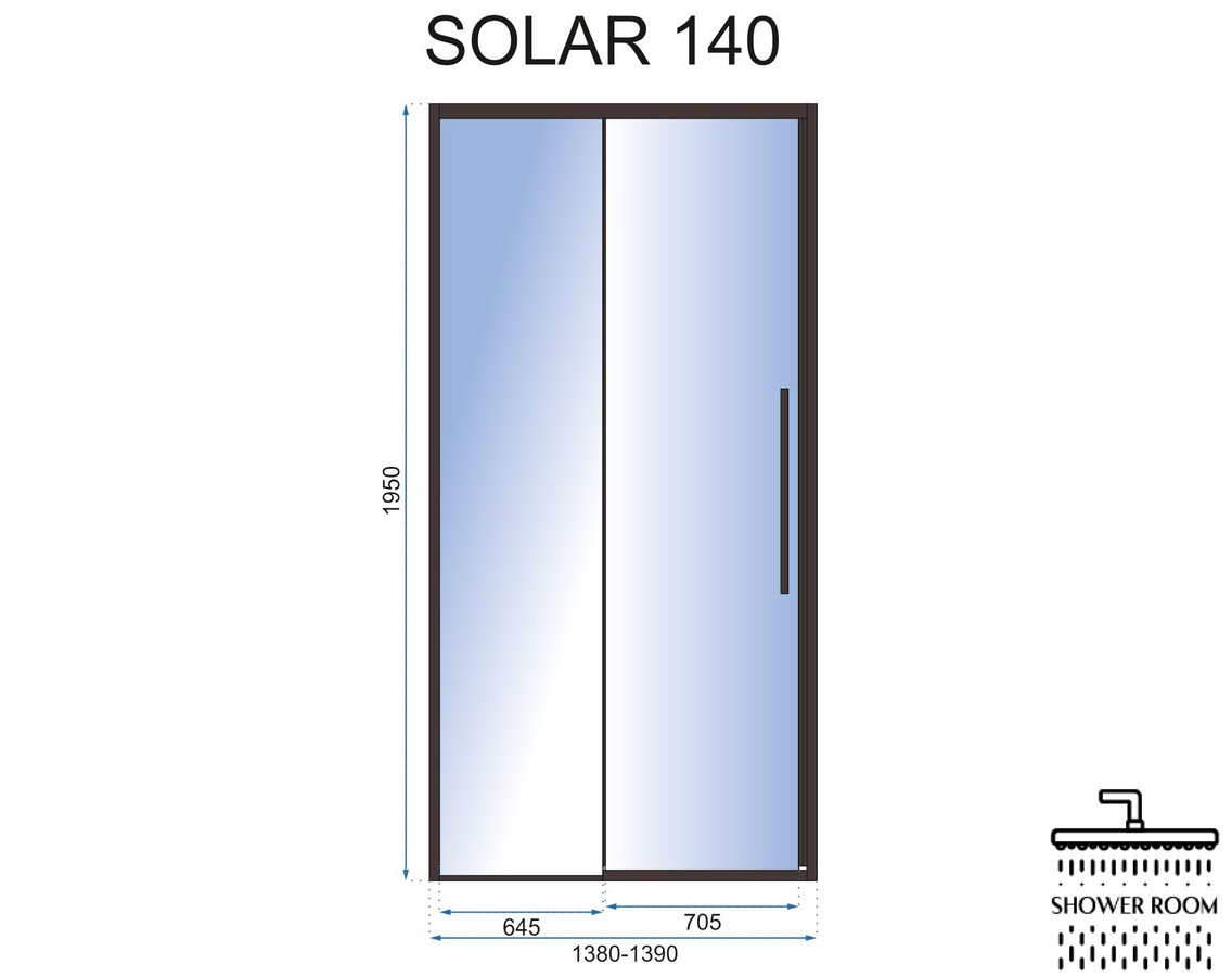 Душевая Дверь REA Solar 140 Черный Мат REA-K6359