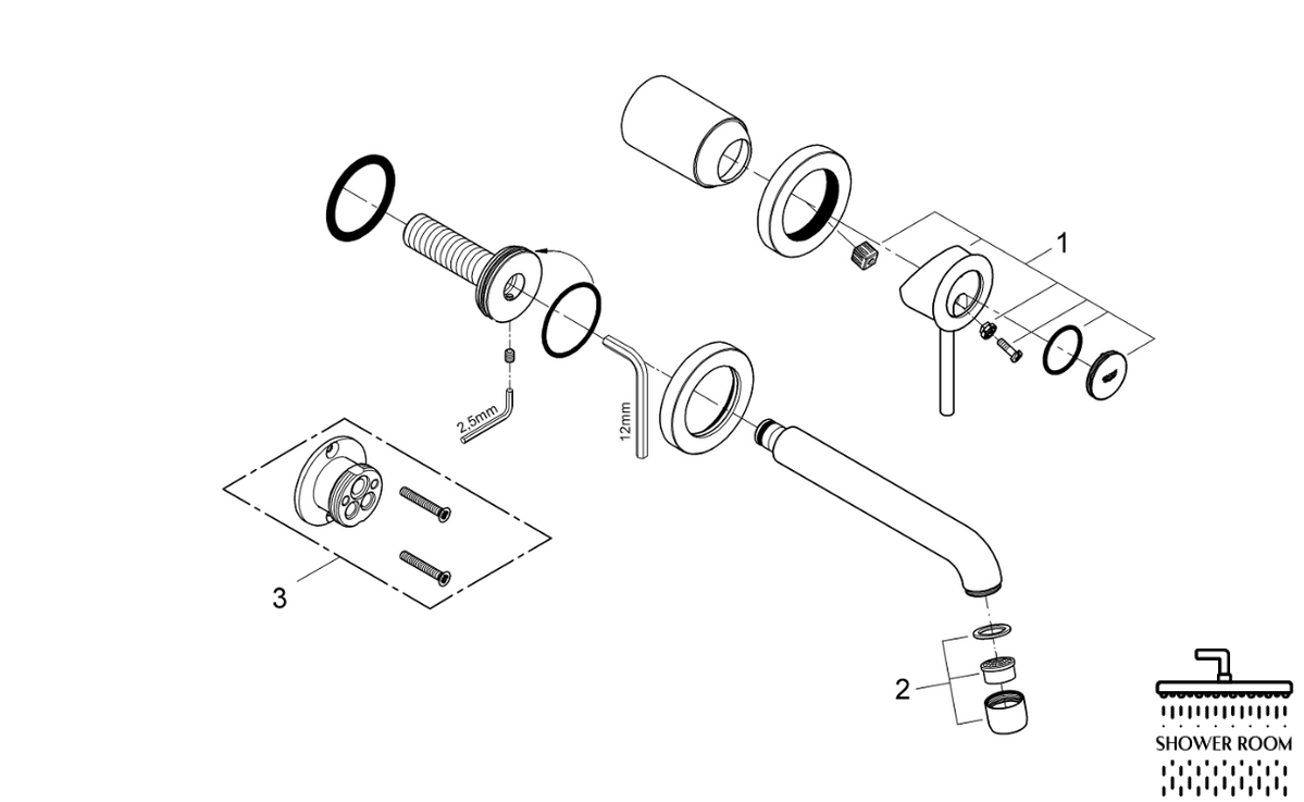 Душевая система скрытого монтажа Grohe BauClassic 29282670 со смесителем 2029200C