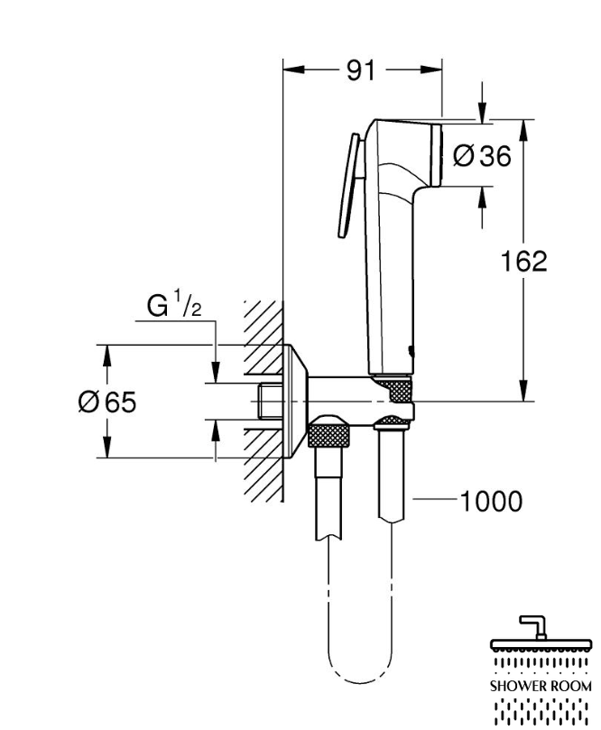 Комплект Grohe Bau Flow UA12164600 прихованого монтажу гігієнічного душу