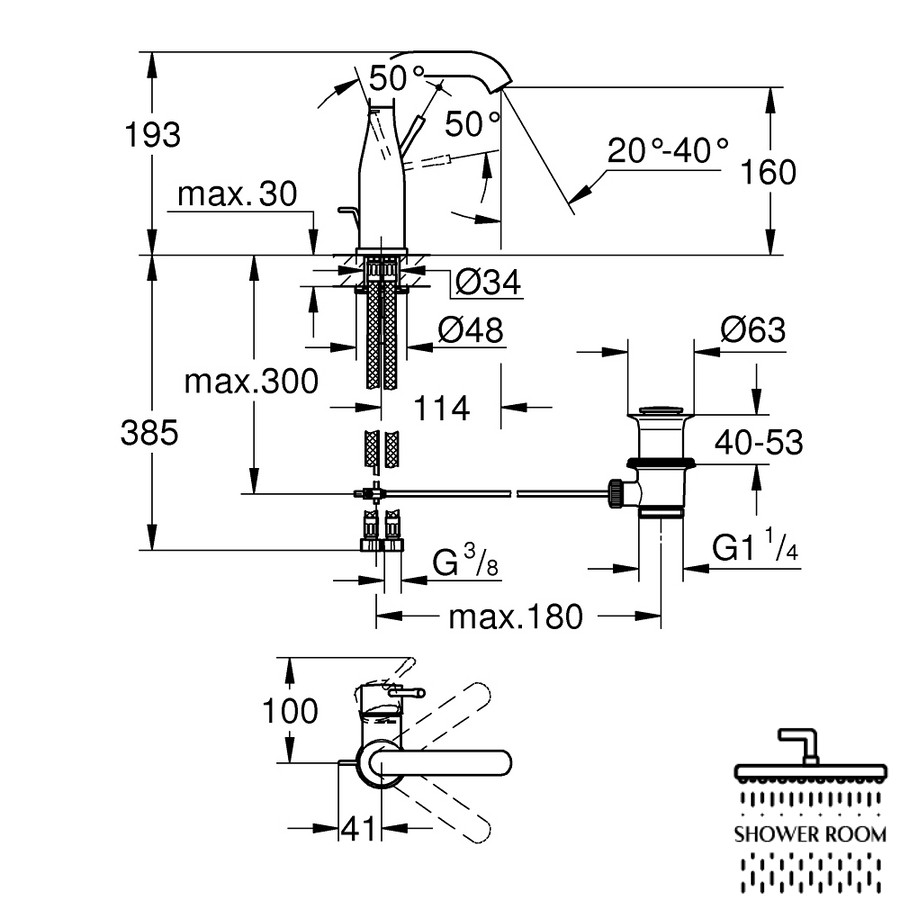 Смеситель для раковины Grohe Essence M-Size 23462001