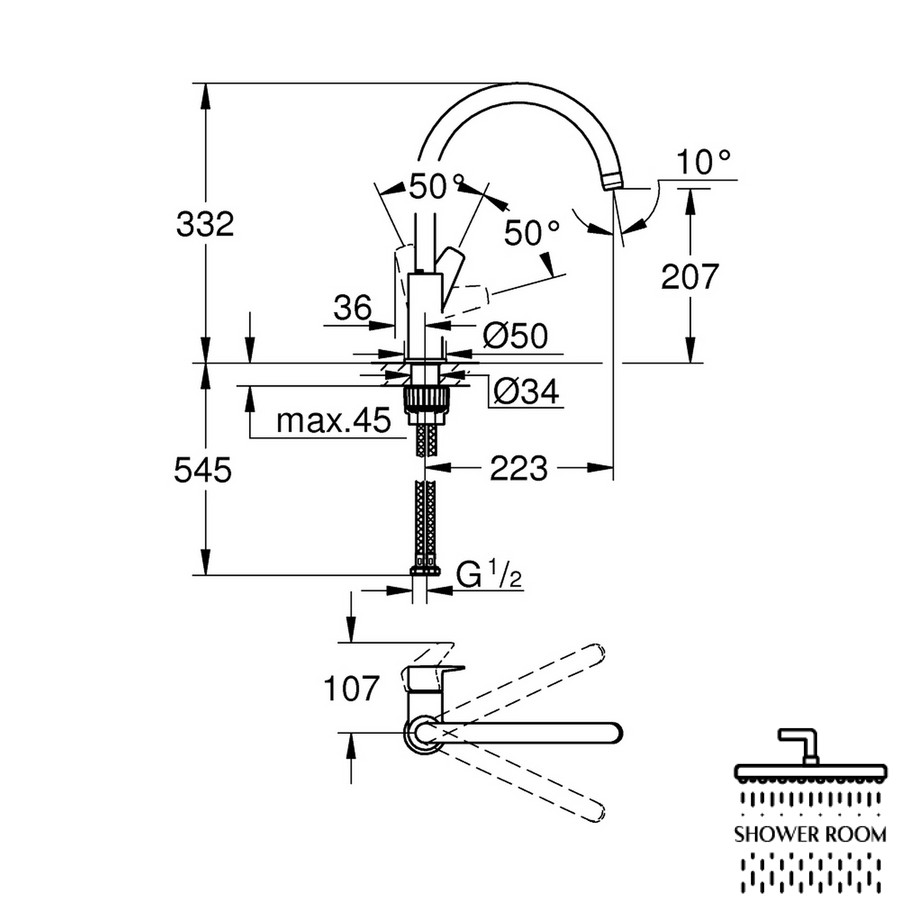 Смеситель для кухни Grohe BauEdge 31233001