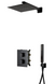 Душевой гарнитур скрытого монтажа с термостатом Corsan Plomeria Z01TBL BLACK+BOX, черный