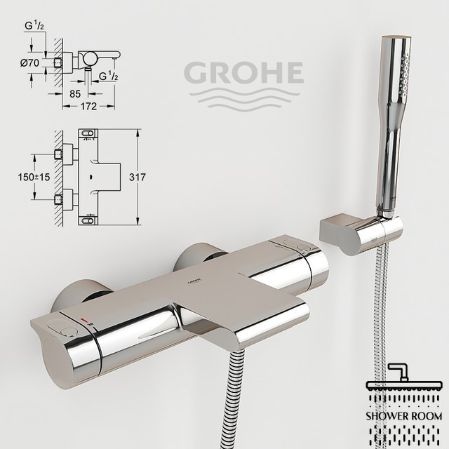 Змішувач термостатичний для ванни Grohe Grohtherm 2000 34464001