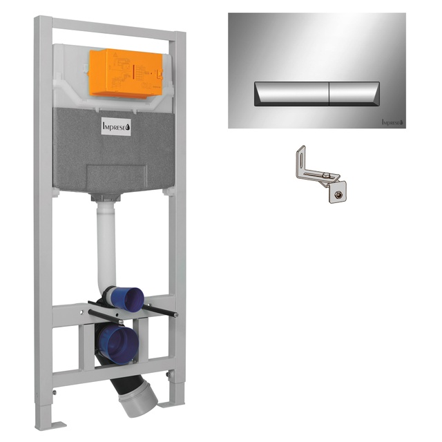 Комплект інсталяції для унітазу 3в1, IMPRESE i8120, клавіша хром PAN