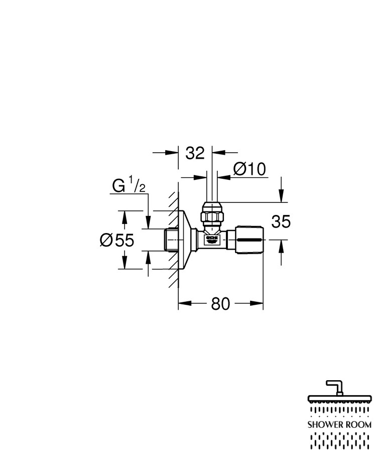 Кутовий вентиль Grohe 3/8 дюйма, чорний матовий (22074KF0)