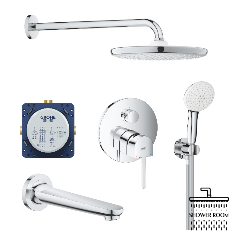 Душова система Grohe Plus прихованого монтажу для ванни з Tempesta 250 (UA240936087)