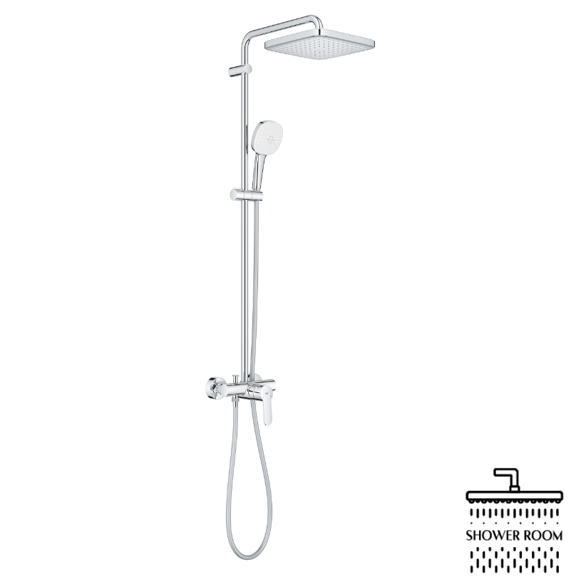 Душевая система Grohe Tempesta System 250 Cube с однорычажным смесителем настенного монтажа (26692001)