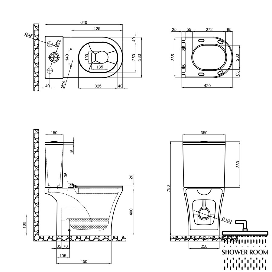 Унитаз-компакт Qtap Presto безободковый с сиденьем Soft-close QT24221217AW