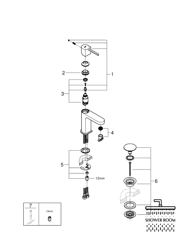 Змішувач Grohe Plus одноважільний для раковини S-Size (33163003)