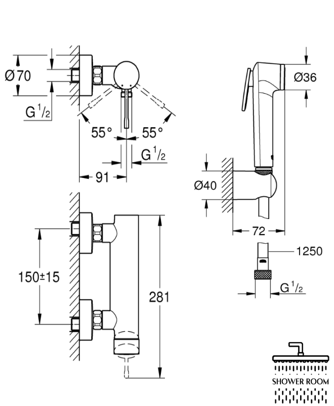 Гігієнічний набір Grohe Essence з Tempesta-F Trigger Spray 30 (10252525KF1)