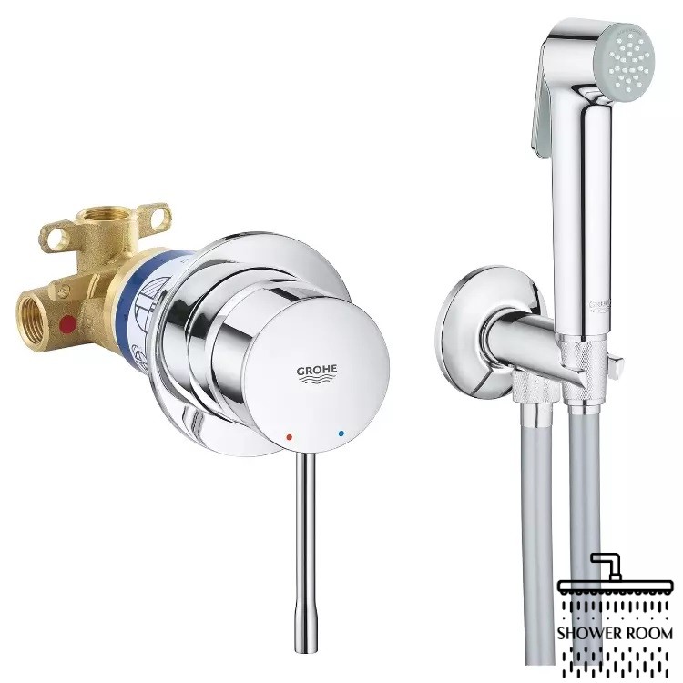 Комплект гігієнічного душу із змішувачем Grohe Essence, хром (UA111197000)