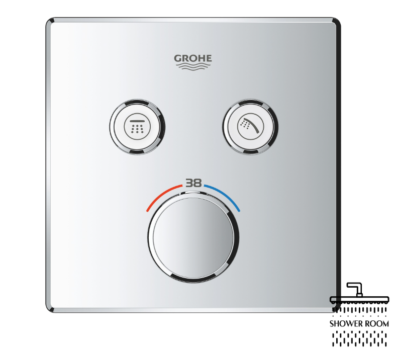 Душевая система Grohe Grohtherm SmartControl с Tempesta Cube 250 (UA26415003)