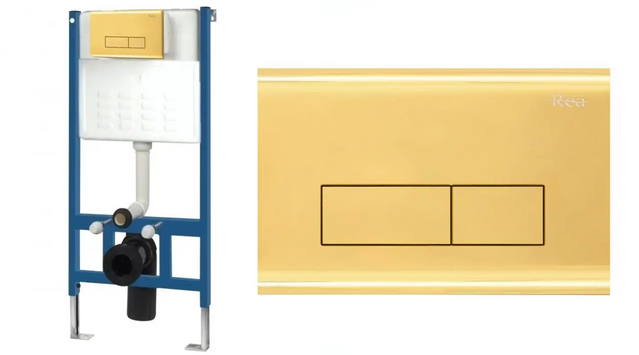 Інсталяція для унітазу REA із золотою кнопкою H LIGHT GOLD REA-E9863