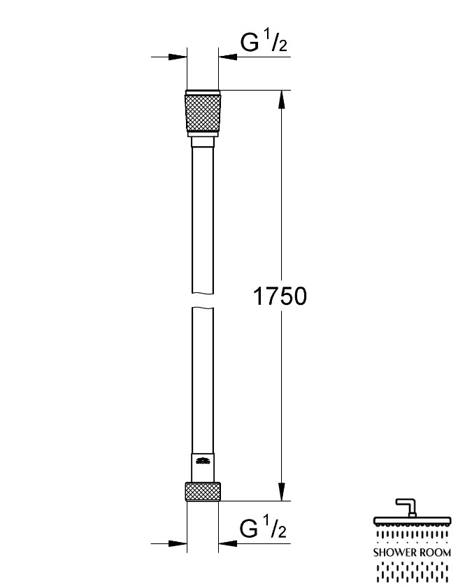 Душовий шланг Grohe Silverflex 1750 мм, чорний матовий (28388KF1)