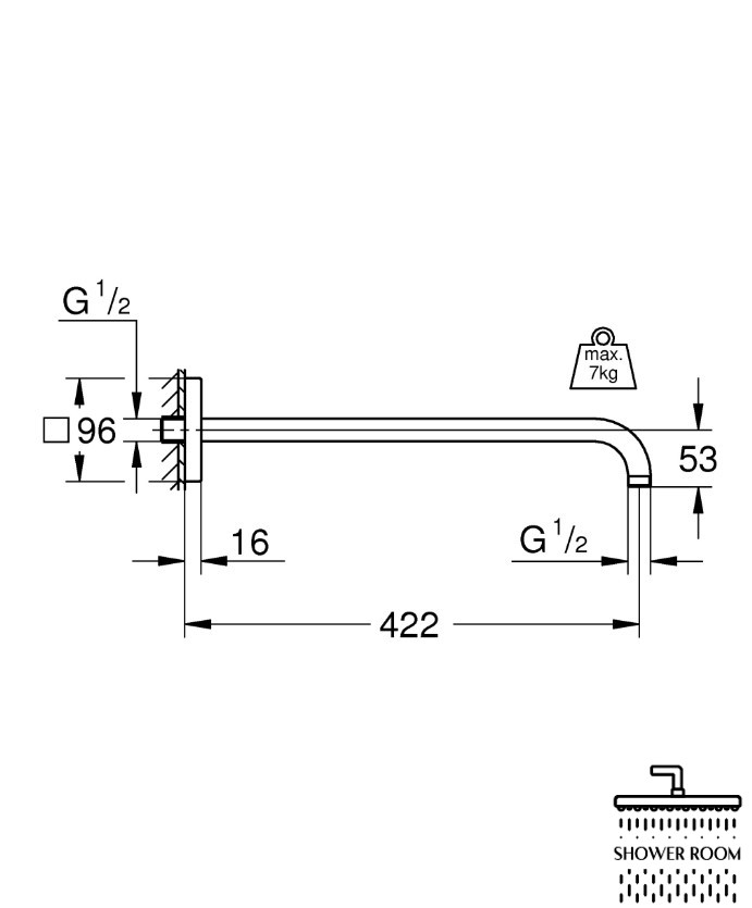 Душова система прихованого монтажу зі змішувачем Grohe QuickFix Start&Vitalio Comfort 250 UA25183007