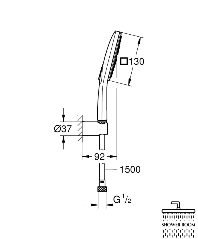 Душова система прихованого монтажу зі змішувачем Grohe QuickFix Start&Vitalio Comfort 250 UA25183007