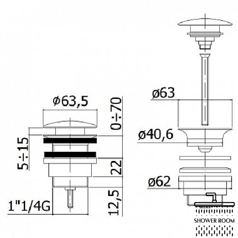 Донний клапан Paffoni Light, білий матовий (ZSCA050BO)