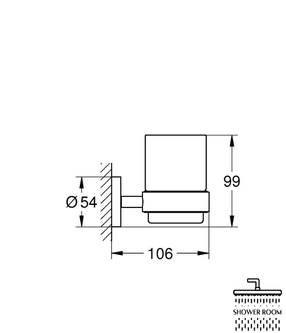 Стакан скляний з тримачем Grohe Essentials (1022562430)