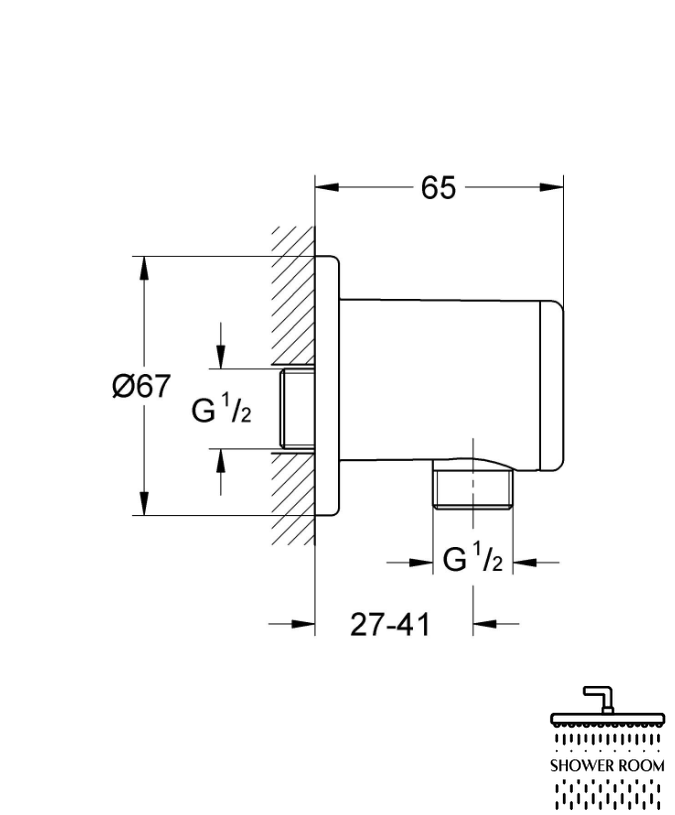 Підключення душового шлангу Grohe QuickFix Vitalio Universal (26963001)