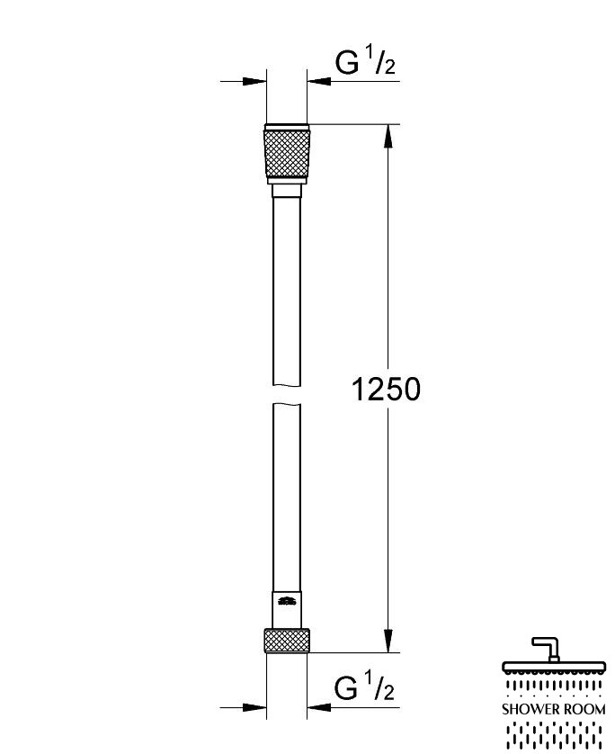 Душовий шланг Grohe Silverflex 1250 мм, чорний матовий (28362KF1)