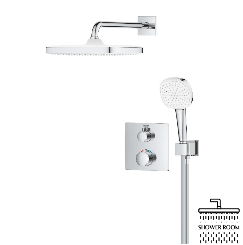 Душова система прихованого монтажу Grohe Grohtherm Cube, хром (34871000)