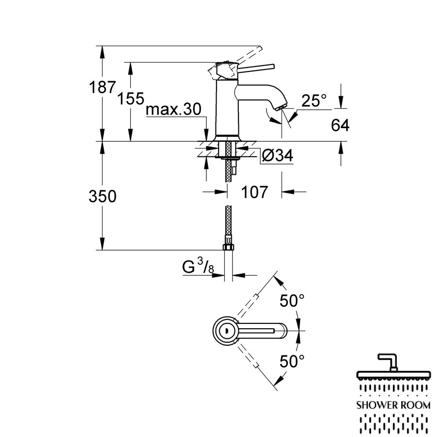 Змішувач для раковини Grohe BauClassic S-size 23162000