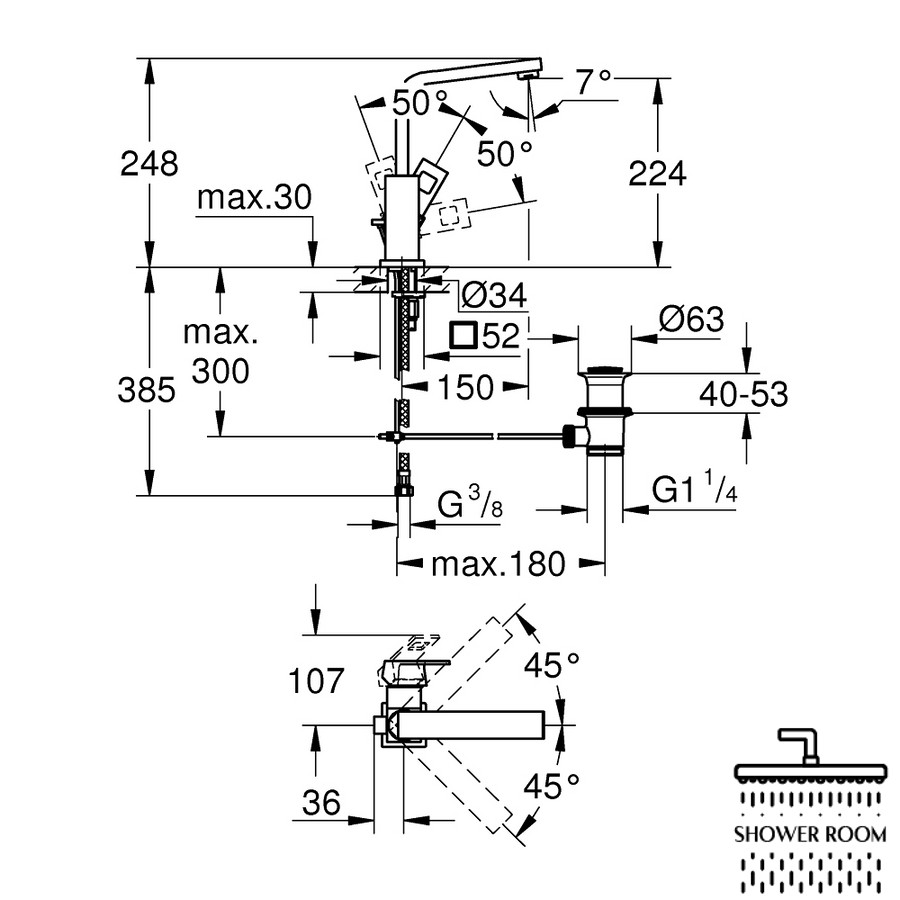 Смеситель для раковины Grohe Eurocube 23135000