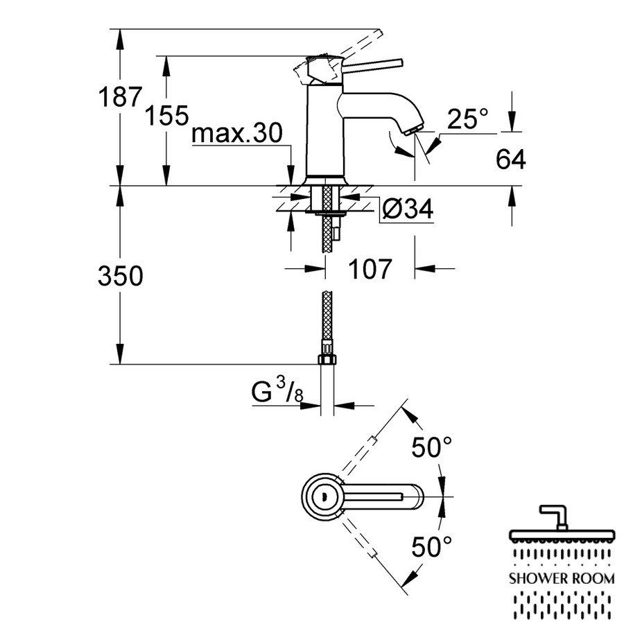 Смеситель для раковины Grohe BauClassic S-size 23162000