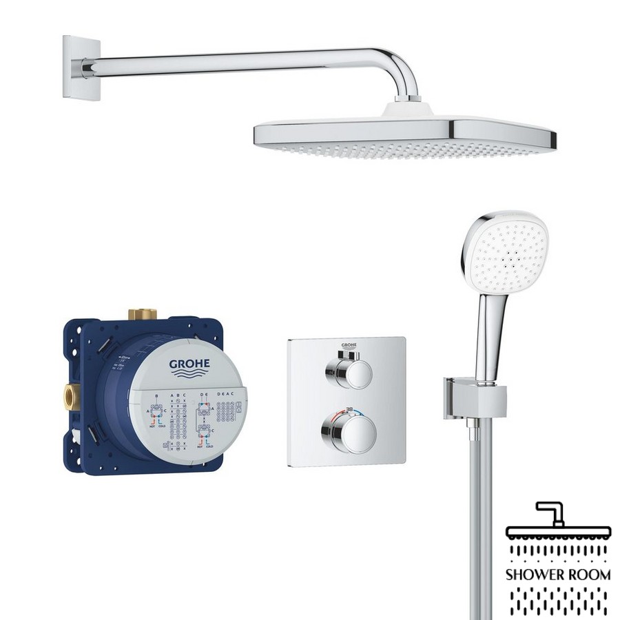 Душова система прихованого монтажу Grohe Grohtherm Cube, хром (34871000)