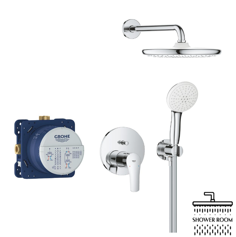 Душова система прихованого монтажу Grohe Eurosmart з Tempesta 250, хром (25288000)