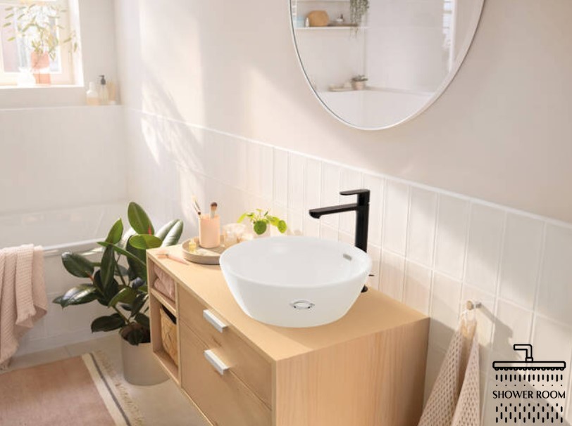 Змішувач для умивальника високий, HANSGROHE REBRIS S 72580670 CoolStart, чорний