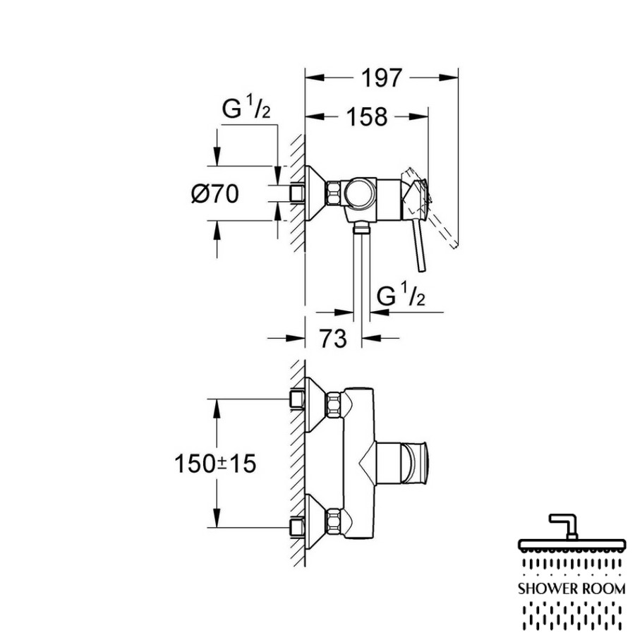 Змішувач для душу Grohe BauClassic 32867000